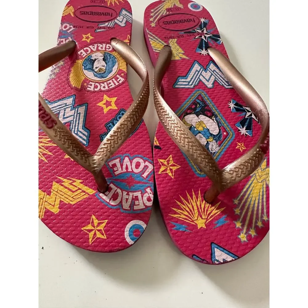 Wonder Woman Havaianas Red Flip Flop size 3 / 4